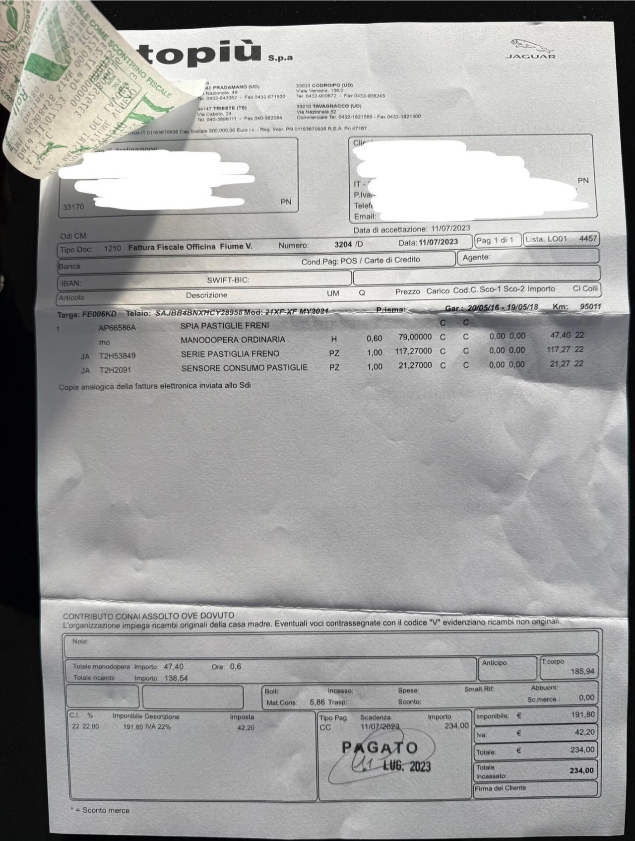 Jaguar XF 2.0 D 180 CV Portfolio KM CERTIFICATI JAGUAR