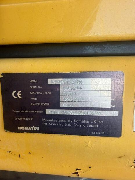 Escavatore Komatsu PC160LC-7K