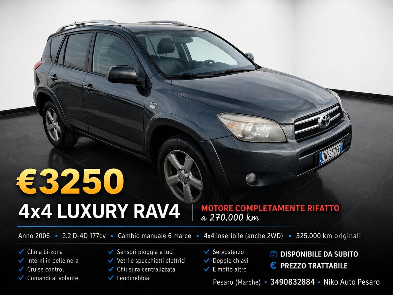 Toyota RAV 4 2.2 D-4D 177 CV 4x4 Luxury MOTORE RIFATTO