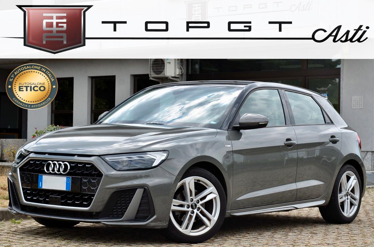 AUDI A1 SPB 30 1.0 TFSI S LINE IDENTITY BLACK 110cv S-TRONIC, GARANZIA AUDI, EURO 6D, UFF ITALIANA, SERVICE AUDI, FULL LED, APPLE ANDROID, PERMUTE