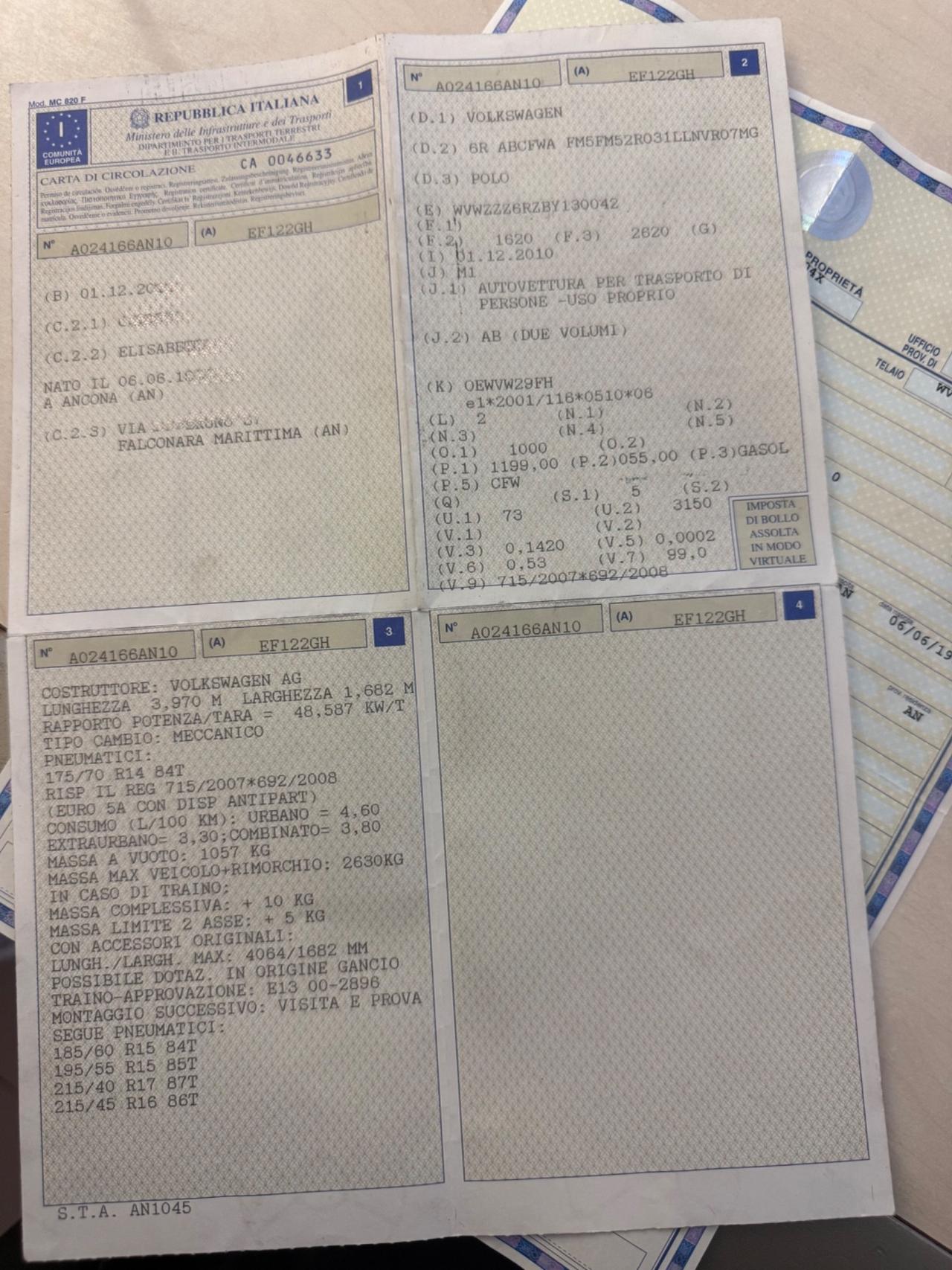 Volkswagen Polo Diesel 1.2 TDi Neopatentati UNIPRO