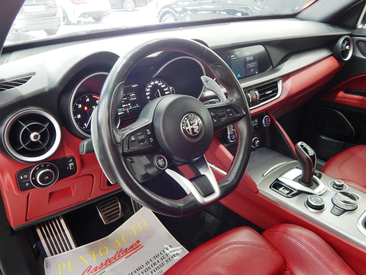 Alfa Romeo Stelvio 2.2 t Veloce Q4 210cv TETTO-NAVI-PELLE ROSSA-PARK
