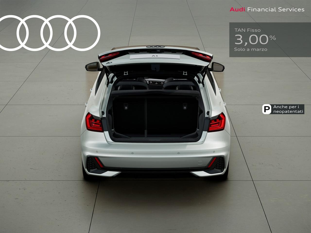 Audi A1 sportback 30 1.0 tfsi identity black 116cv s-tronic