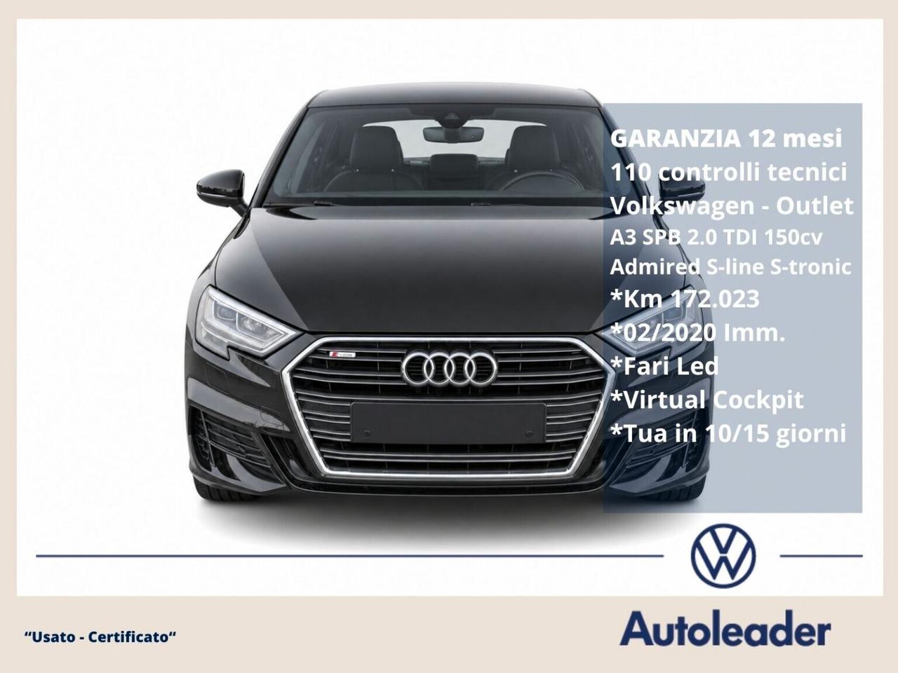 Audi A3 SPB 35 TDI S tronic Admired S-line