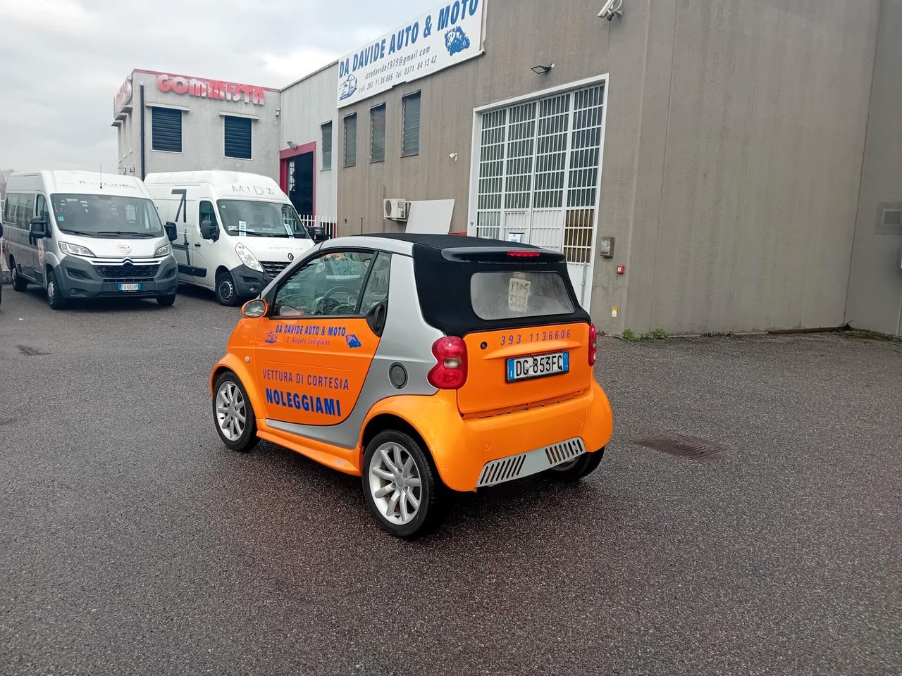 NOLEGGIO SMART CABRIO ARANCIONE CON PELLE TOTALE