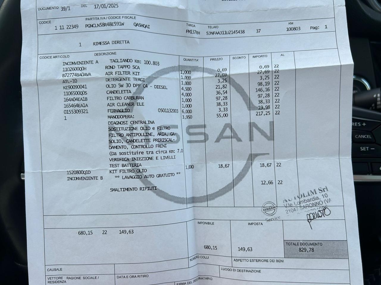 Nissan Qashqai 1.5 DCI TEKNA TETTO/360°-12/2017