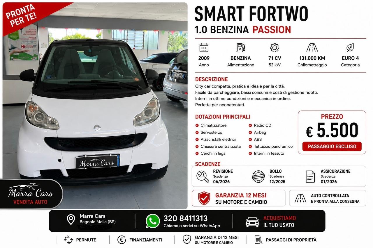 Smart ForTwo 1000 62 kW cabrio pulse - GARANTITA 12 MESI
