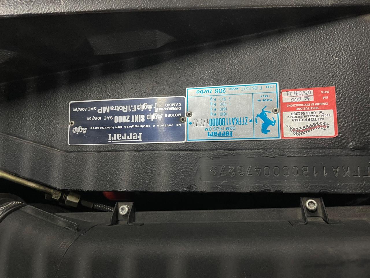 Ferrari 208 turbo GTS ASI Da Concorso PERMUTE RATE