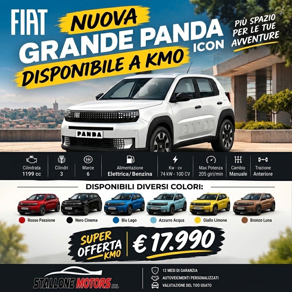 Fiat Grande Panda 1.2 Hybrid 110 CV S&S Icon KM0