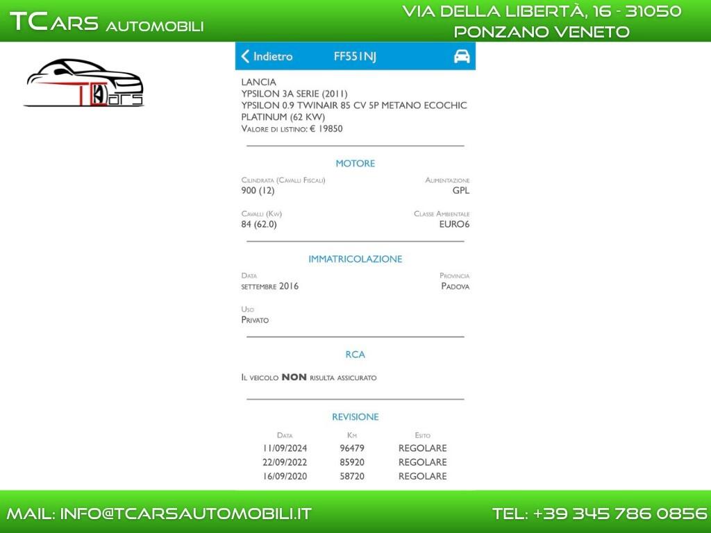 LANCIA YPSILON 0.9 TWINAIR BENZINA - NEOPATENTATI