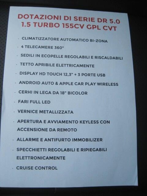 Dr 5.0 s2 1.5 Turbo CVT Bi-Fuel GPL