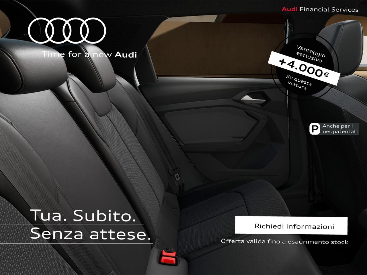 Audi A1 sportback 30 1.0 tfsi identity black 116cv s-tronic