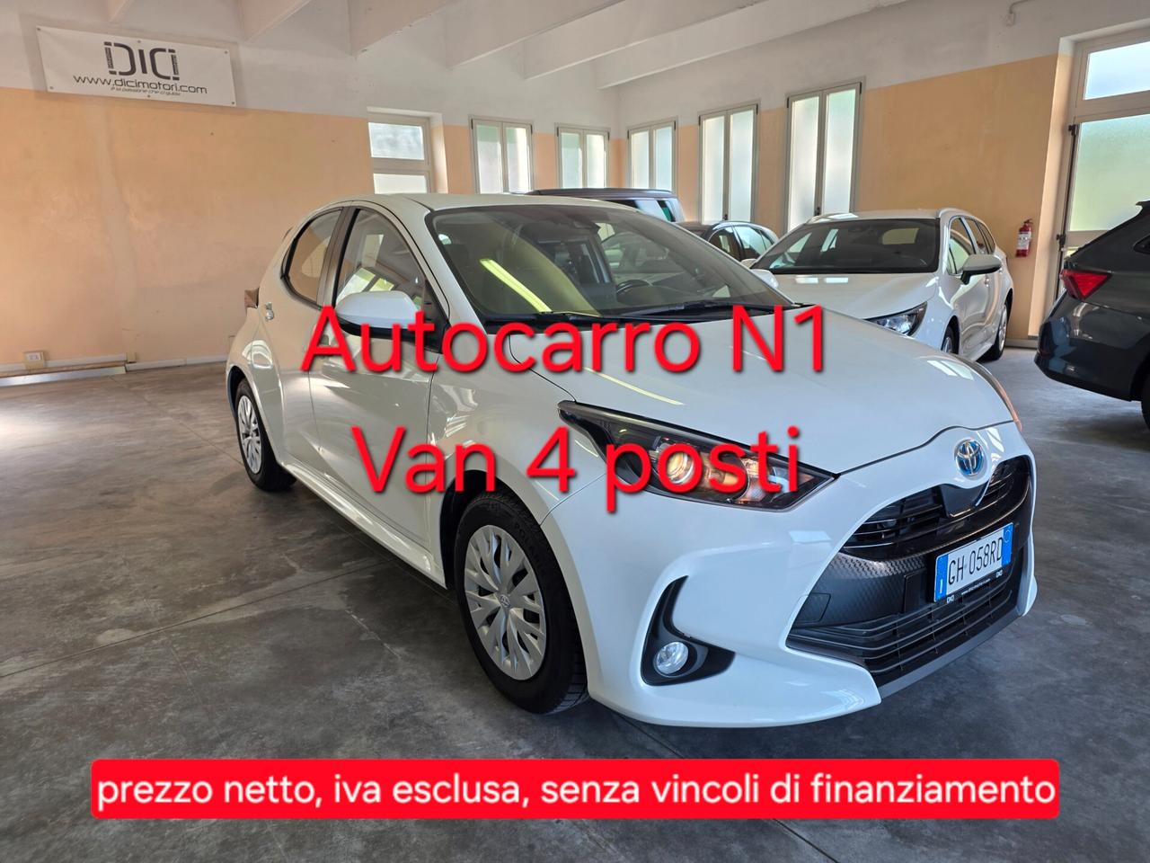 Toyota Yaris 1.5 Hybrid AUTOCARRO N1 VAN 4 POSTI, uniprop, +IVA