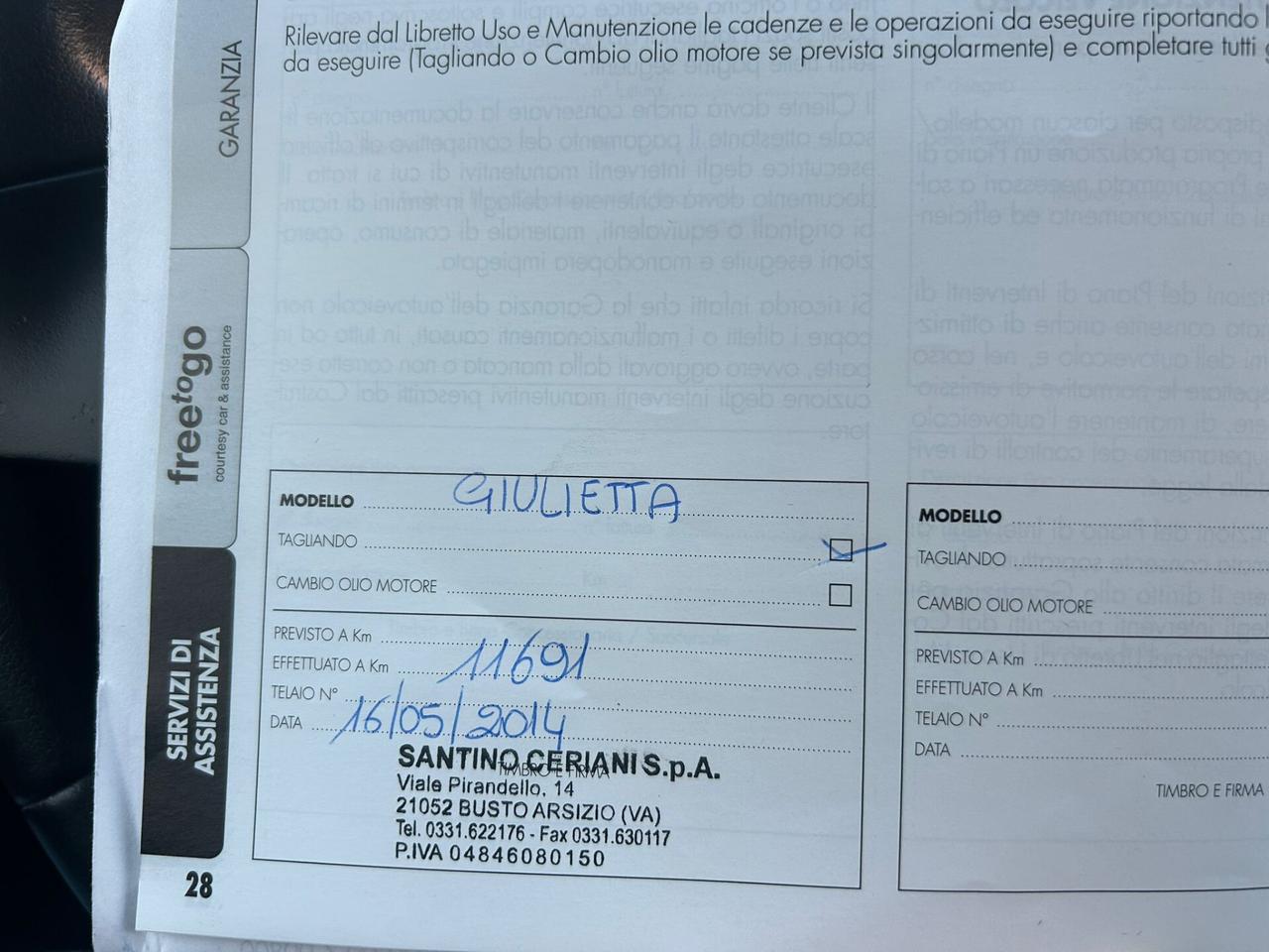 Alfa Giulietta 1.6 MJ 77Kw DISTINCTIVE Km123.-2013