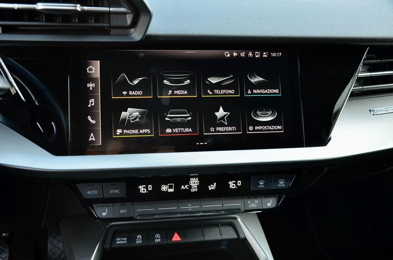 AUDI A3 SPB 35 1.5 TFSI BUSINESS 150cv, SERVICE AUDI, EURO 6D, FARI LED, APPLE ANDROID, PERMUTE