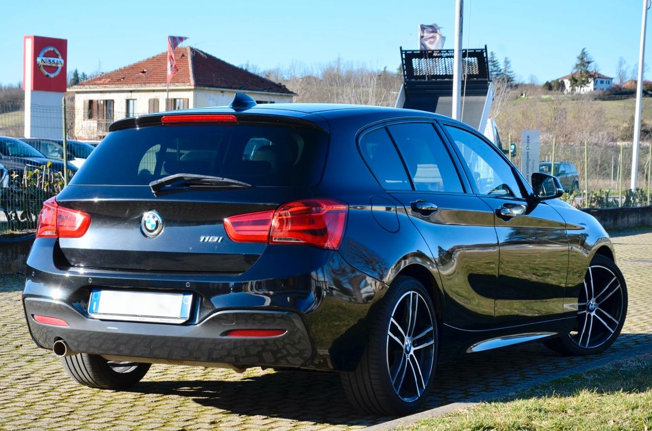 BMW 118i MSPORT 5p 136cv AUTO, TETTO, UFF ITALIANA, EURO 6D, NAVI, FULL LED, 18", PERMUTE