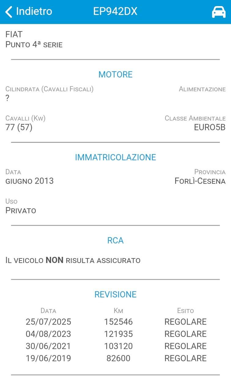 Fiat Punto evo 4 serie METANO