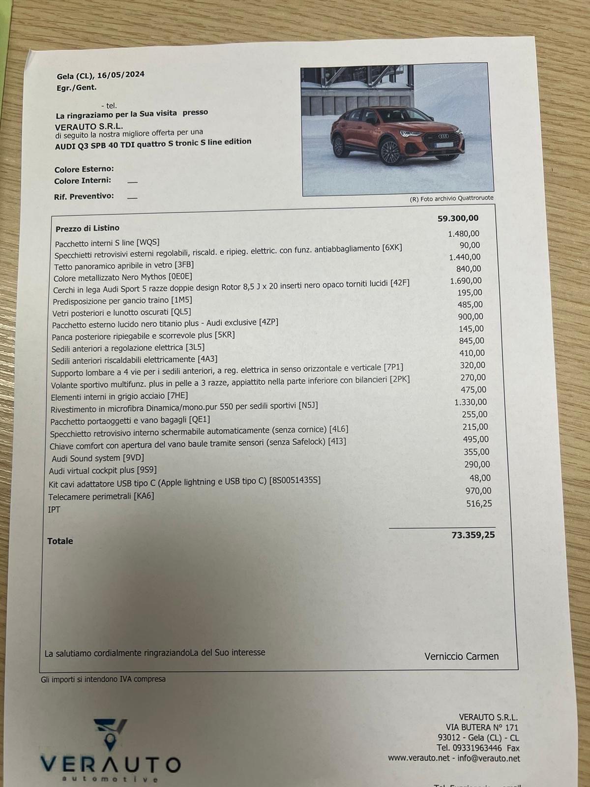 Audi Q3 SPB 40 TDi quattro- anticipo € 20.400 - no scoring