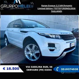 Range Evoque 2.2 Sd4 Dynamic Limited Edition *TETTO*CRONOLOGIA TAGLIANDI