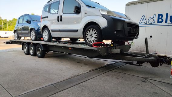 Rimorchio trasporto auto doppio con verricello due auto