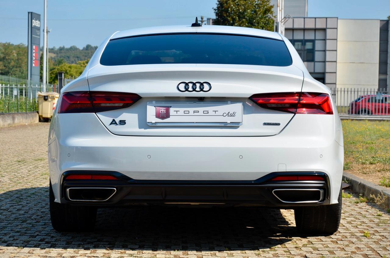 AUDI A5 SPORTBACK 40 2.0 TDI MILD HYBRID S-LINE INT+EXT QUATTRO 204cv S-TRONIC, UFF ITALIANA, EURO 6D, SERVICE AUDI, MATRIX, BLACK PACK, RETROCAMERA, PERMUTE