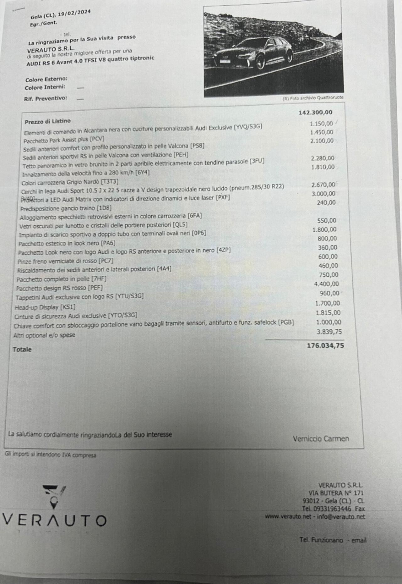 Audi RS6 Avant 4.0 TFSI V8 quattro tiptronic SUPER OFFERTA T-STOCK