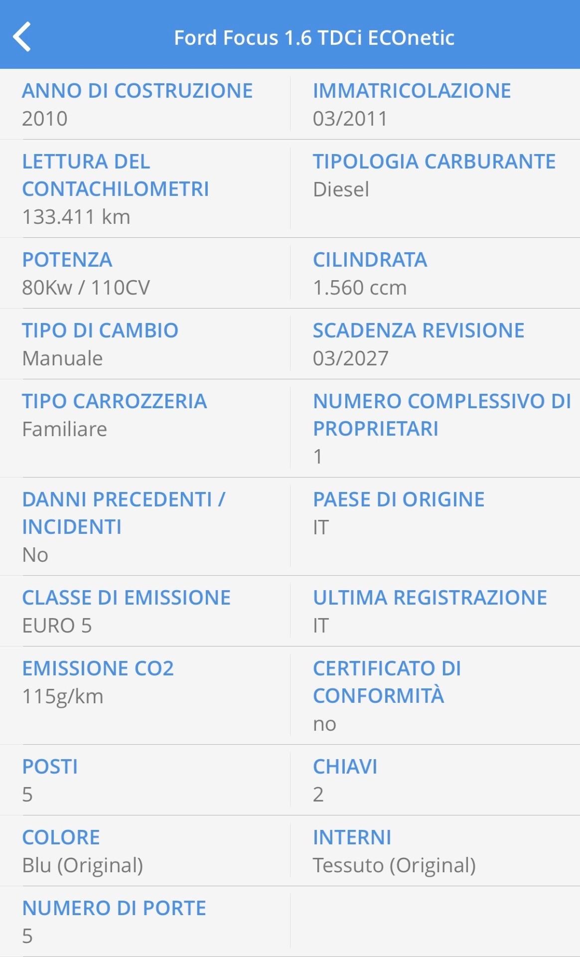 Ford Focus 1.6 TDCi (110CV) SW Tit. DPF UNICO TOP