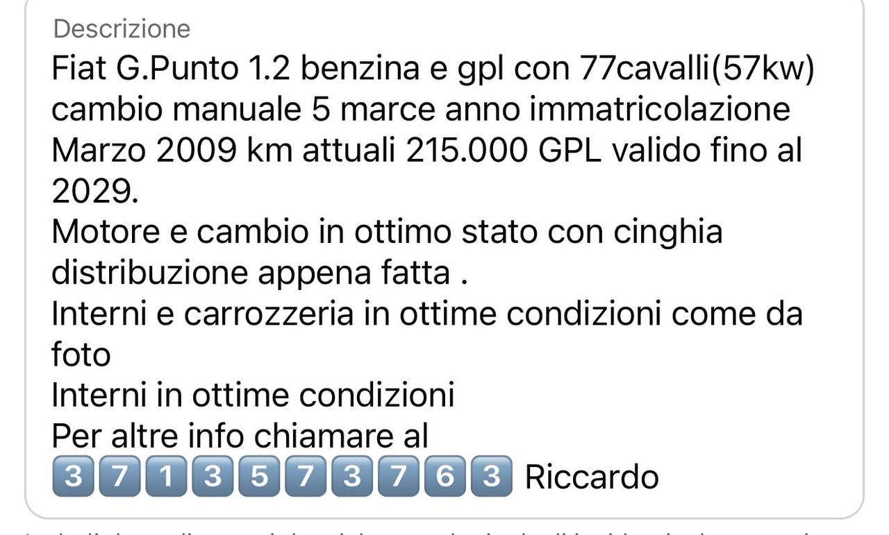 Fiat Grande Punto 1.4 GPL 5 porte Actual