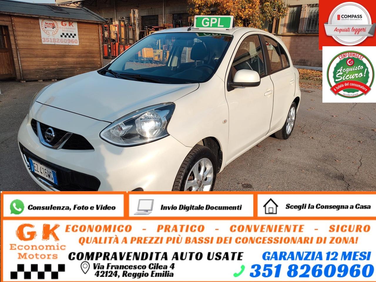 Nissan Micra 1.2 12V 5 porte GPL Eco Visia, SCADENZA GPL 2035, OK NEOPATENTATI, GARANZIA L.12 MESI