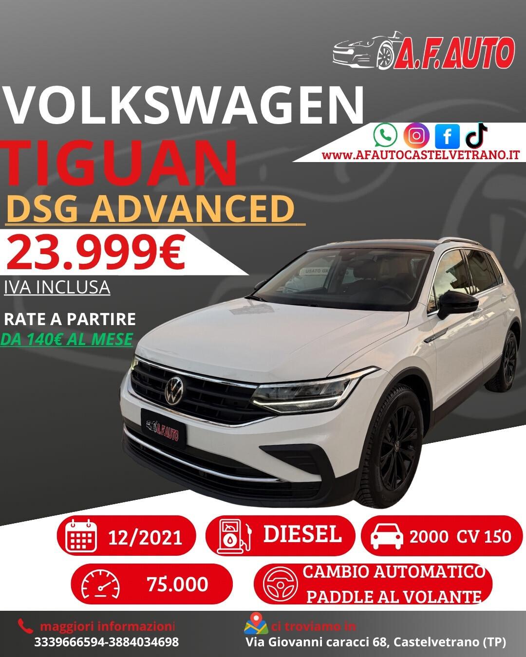 Volkswagen Tiguan 2.0 TDI 150 CV SCR DSG