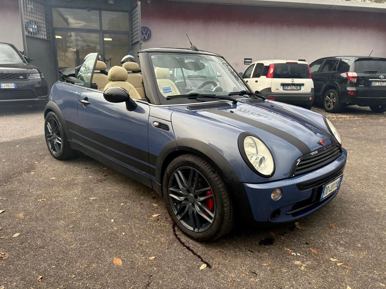 Mini 1.6 16V One Cabrio Blue Lille Bonnes Strips Pelle Permute Garanzia