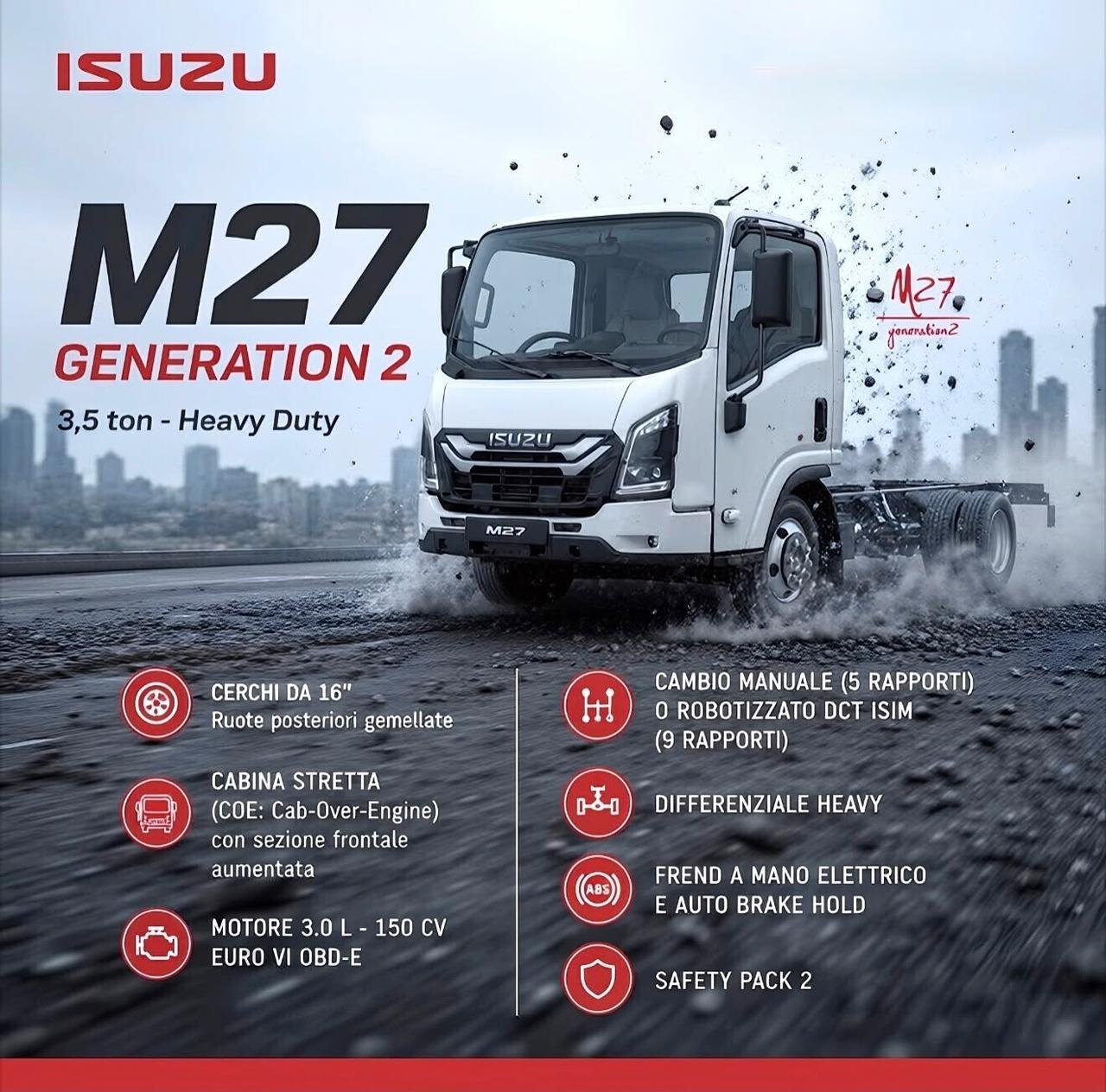 Isuzu M27 3.0 TDI 150CV Cabinato PASSO E 2.475mm