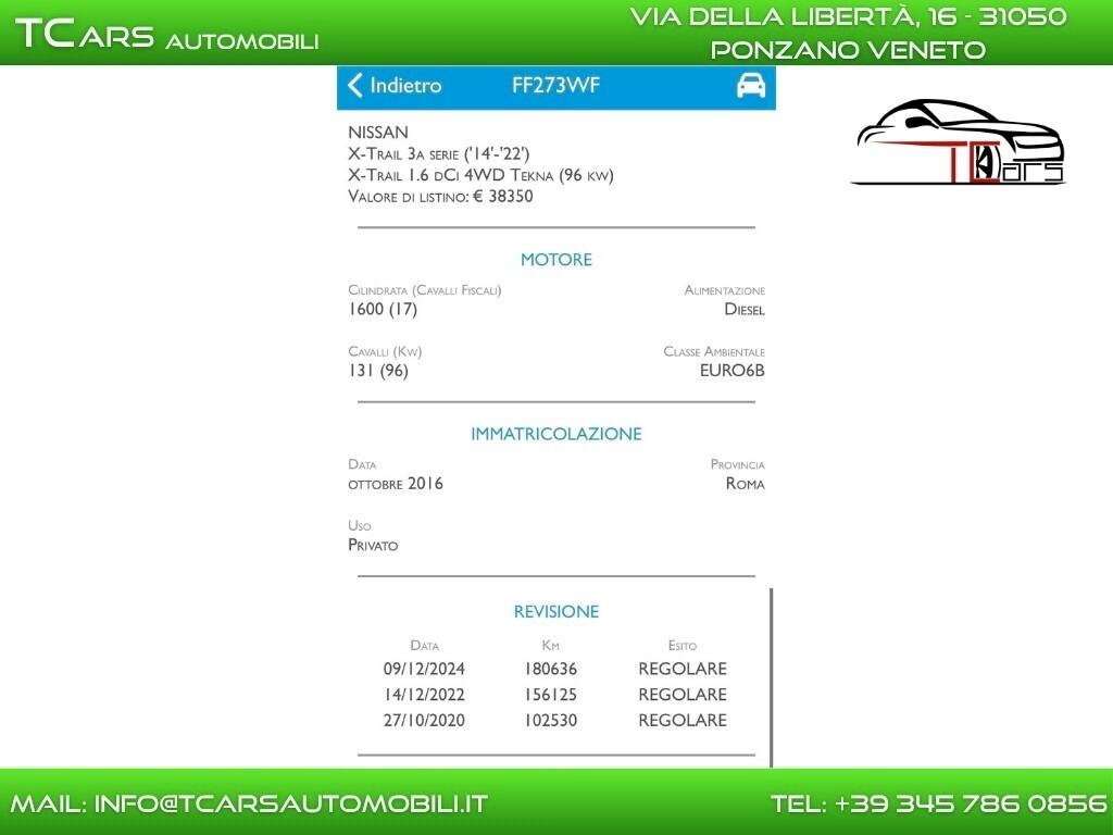 NISSAN X-TRAIL 4X4 - 1.6DCI - NEOPATENTATI