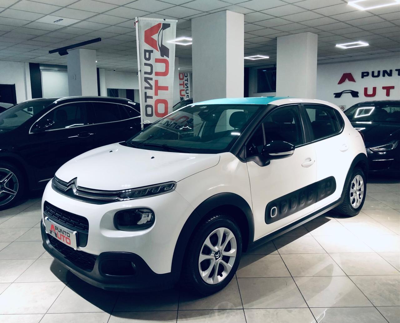 Citroen C3 PureTech 82 bianca tetto a contrasto