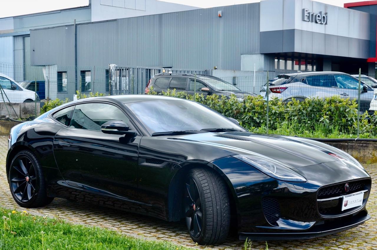 JAGUAR F-TYPE COUPE 3.0 V6 S/C 380cv AUTO, CRONOLOGIA SERVICE JAGUAR, UFF ITALIANA, EURO 6B, TETTO, HI-FI MERIDIAN, PERMUTE