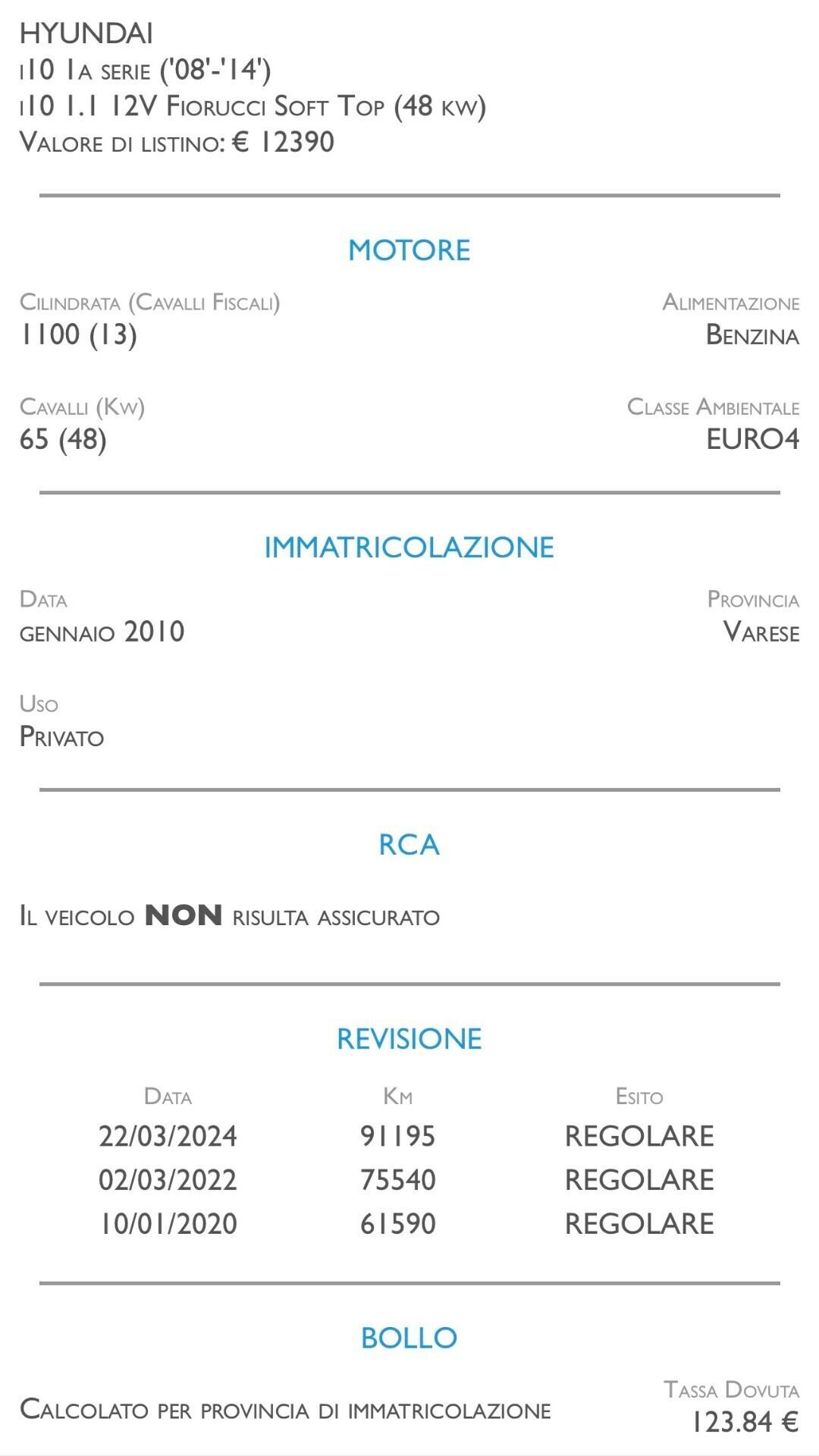 Hyundai i10 1.1 12V Active - IDEALE PER NEOPATENTATI