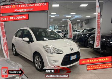 Citroen C3 1.1 Exclusive 60CV OK Neopatentati