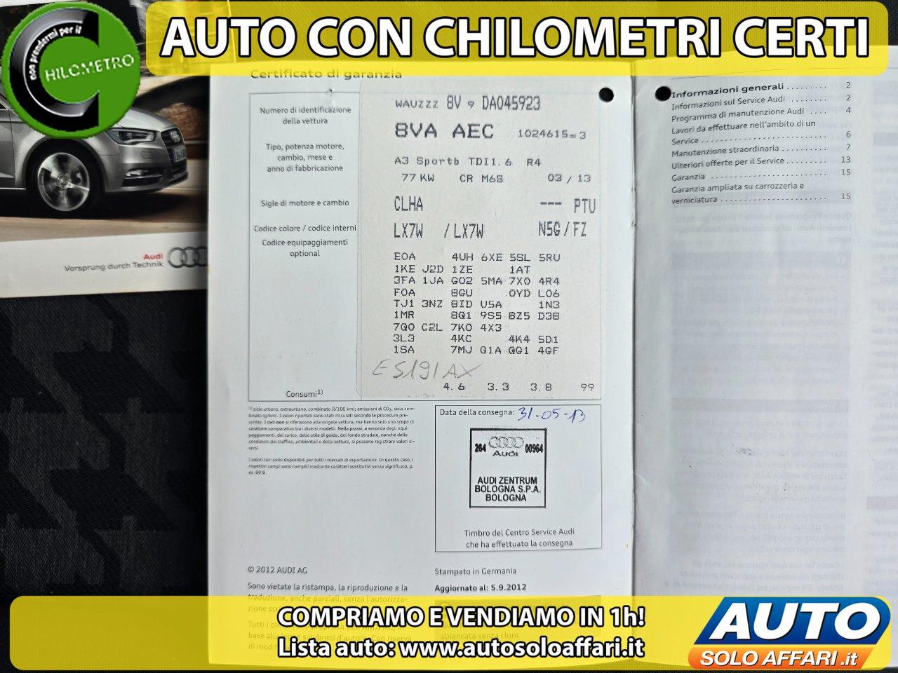 Audi A3 Sportback 1.6 TDI 99.000KM
