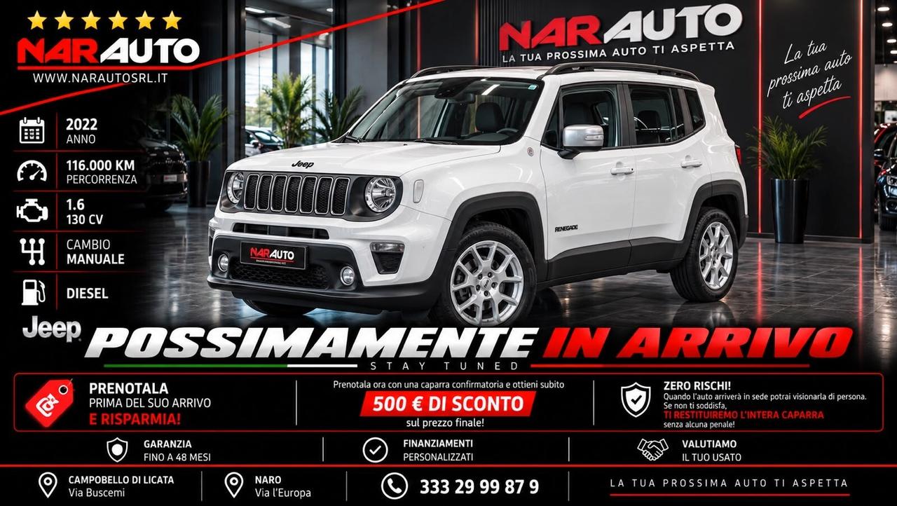 Jeep Renegade 1.6 Mjt 130 CV AUTOCARRO Limited 2022
