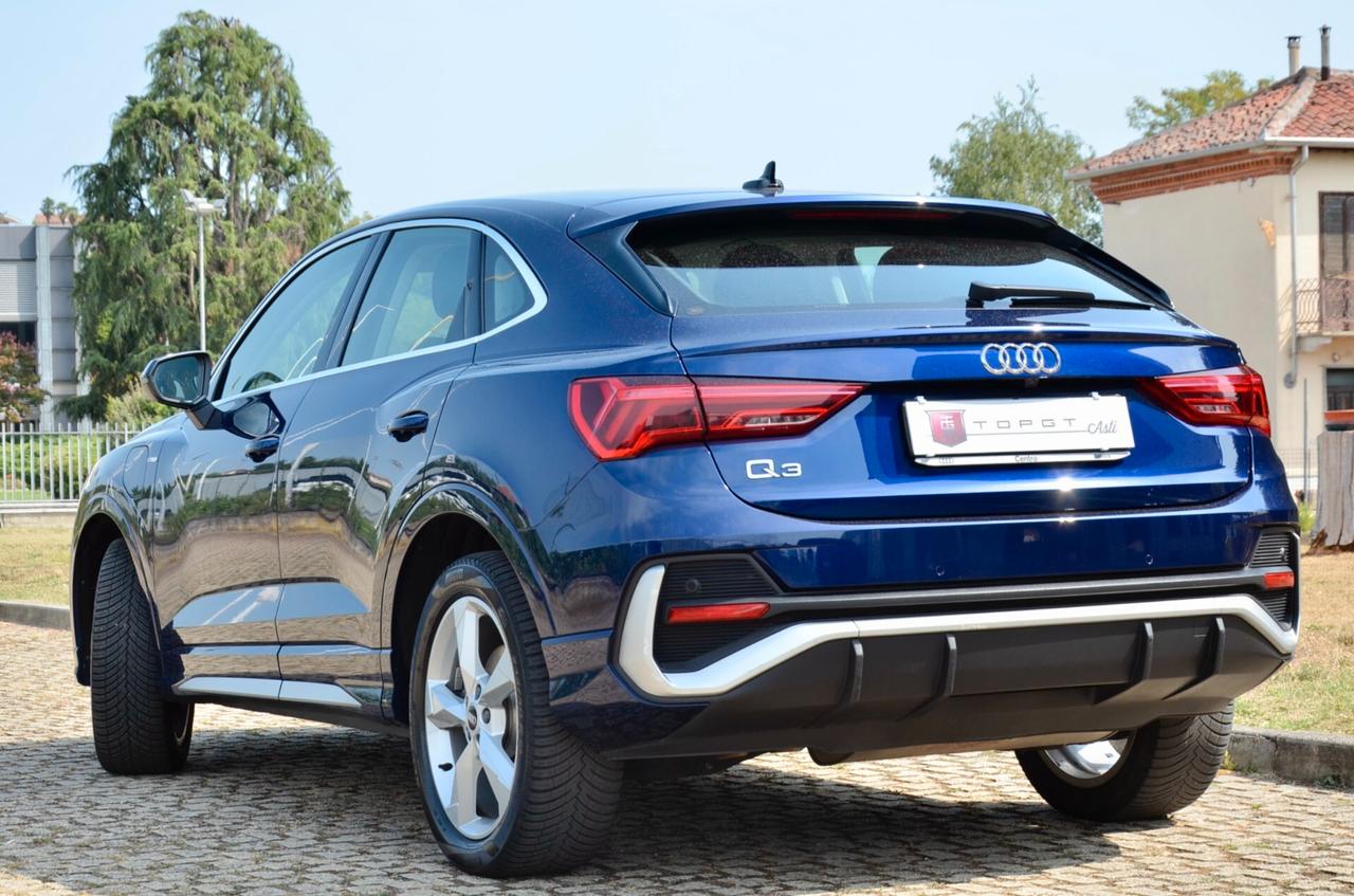 AUDI Q3 SPORTBACK 45 1.4 TFSI S-LINE EDITION 245cv S-TRONIC, GARANZIA AUDI 2/27, UFF ITALIANA, SERVICE AUDI, FULL LED, RETROCAMERA, APPLE ANDROID, PERMUTE