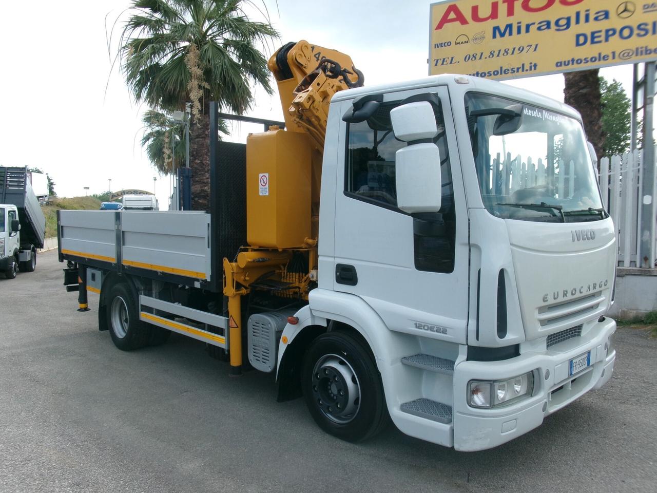 Iveco EUROCARGO 120/22 E5 GRU EFFER 14600/2S 4 PIEDI +CASSONE FISSO DA 4.20 METRI