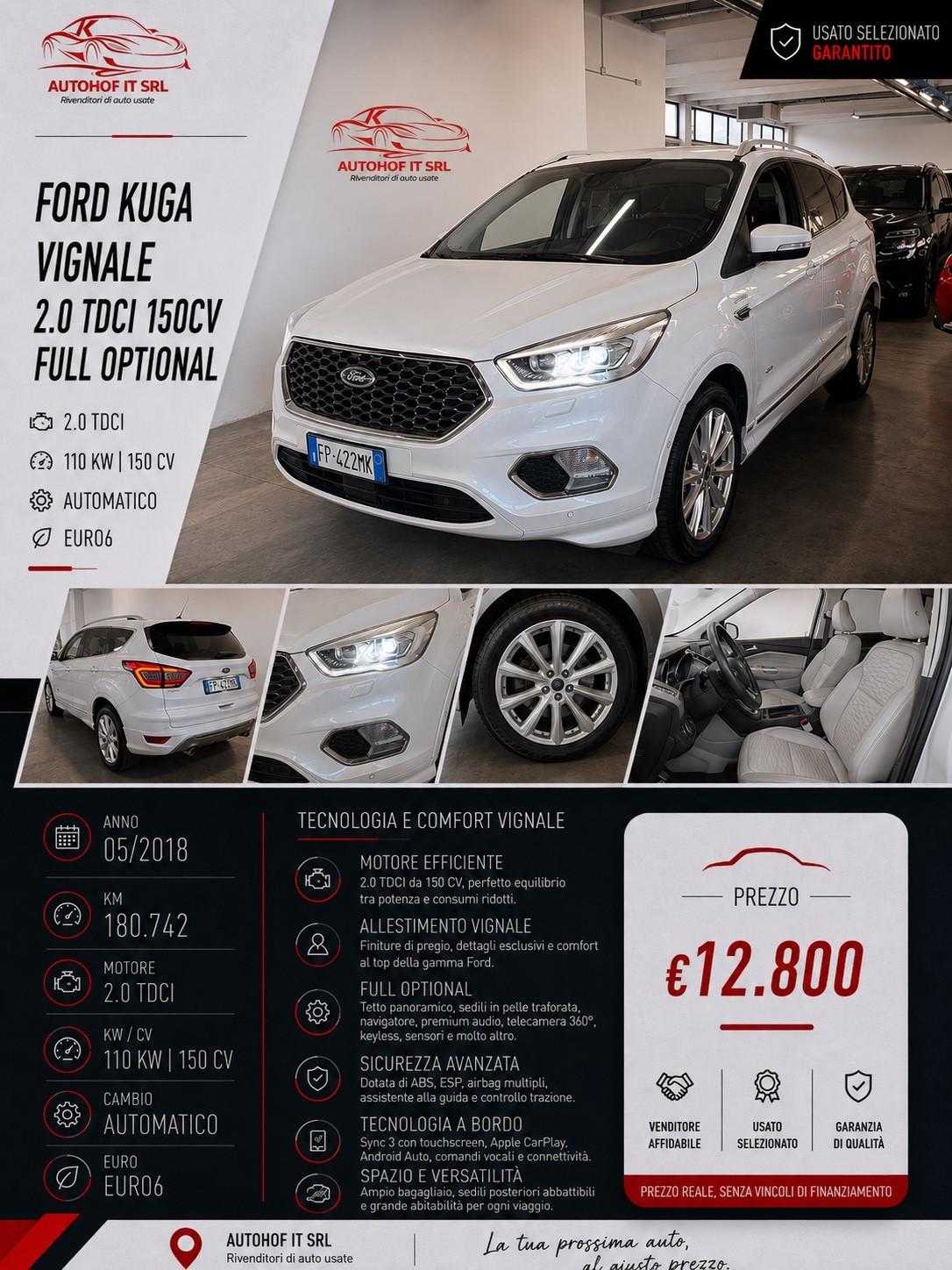 Ford Kuga 2.0 TDCI Vignale 4WD|FULL OPT|