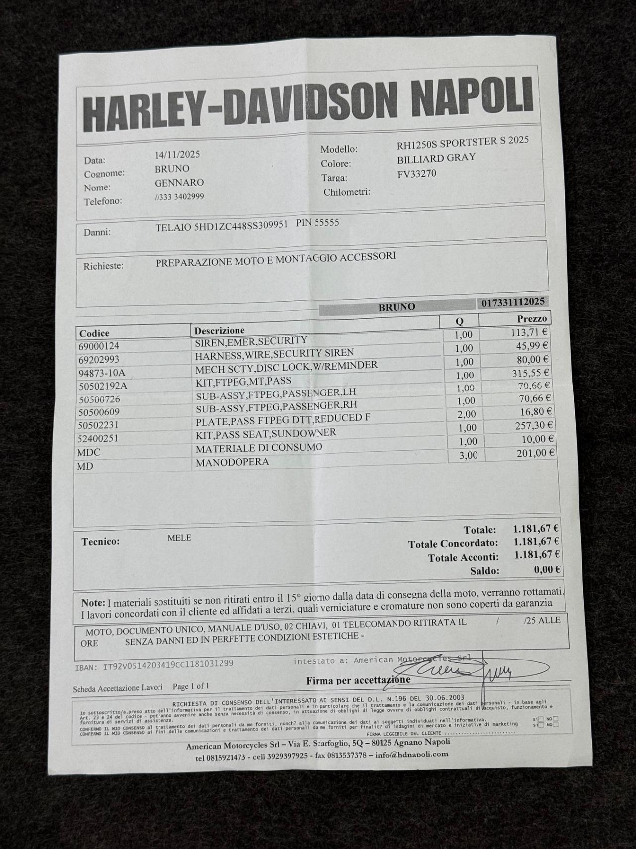 HARLEY-DAVIDSON Sporster S 1250 11/2025 1500km