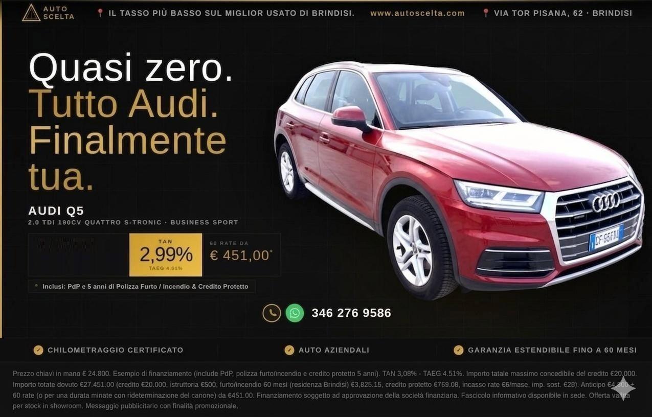Audi Q5 40 TDI 190cv quattro S tronic Business Sport TAN 2.99%!!!