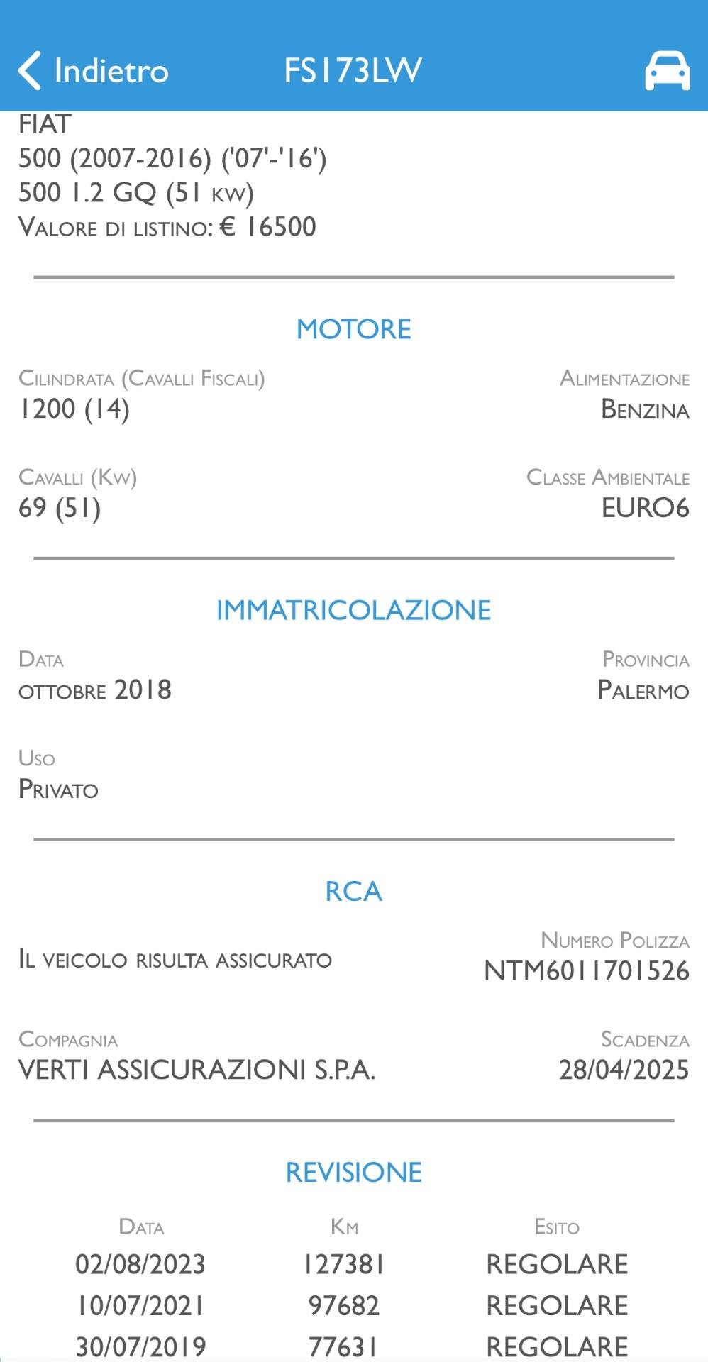 Fiat 500 1.2 “S” 69 Cv - 2015