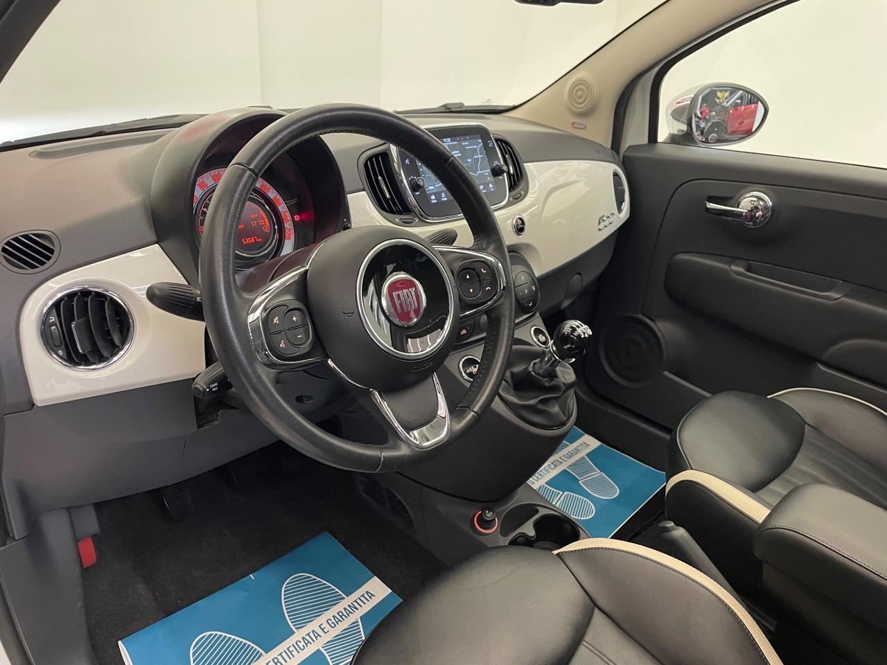 Fiat 500 1.2 Lounge 69CV*Tetto*Pelle*Navi