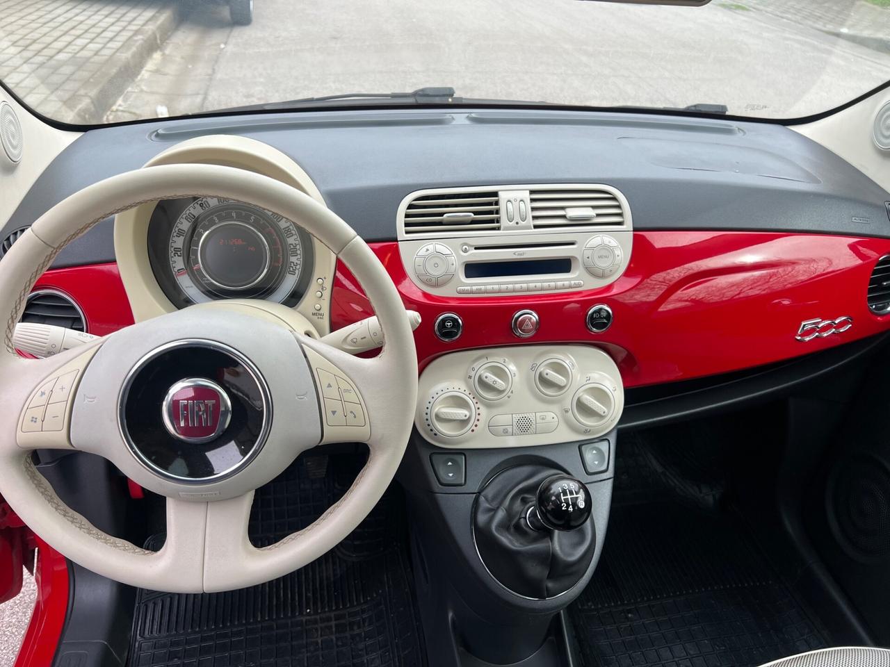 Fiat 500 1.2 benzina 69cv Lounge 2010 tetto
