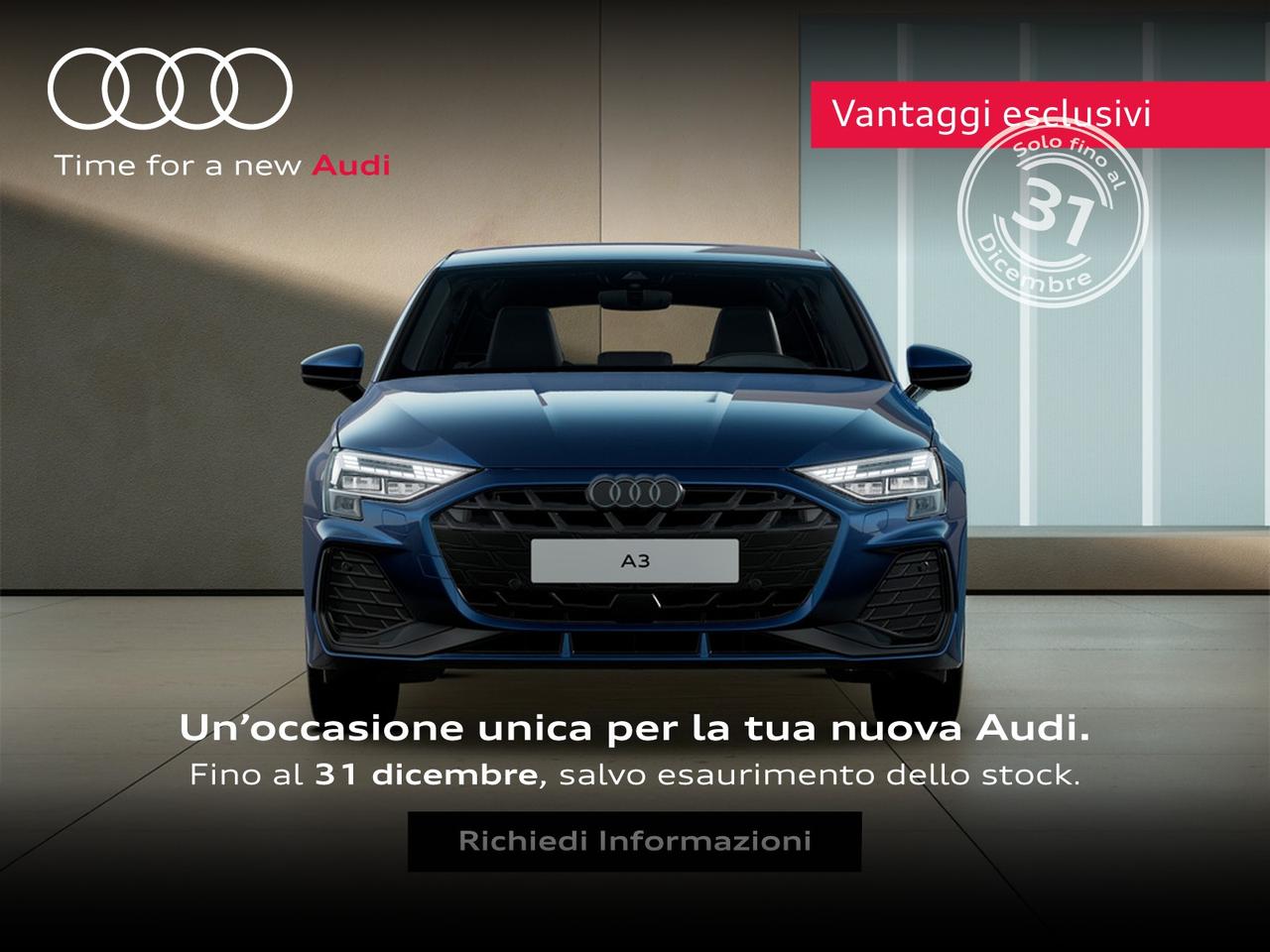 Audi A3 sportback 1.5 tfsi mhev s line edition 150cv s-tronic