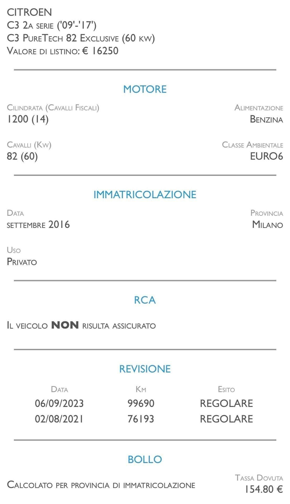 Citroen C3 PureTech 82 Monna Lisa - NEOPATENTATI