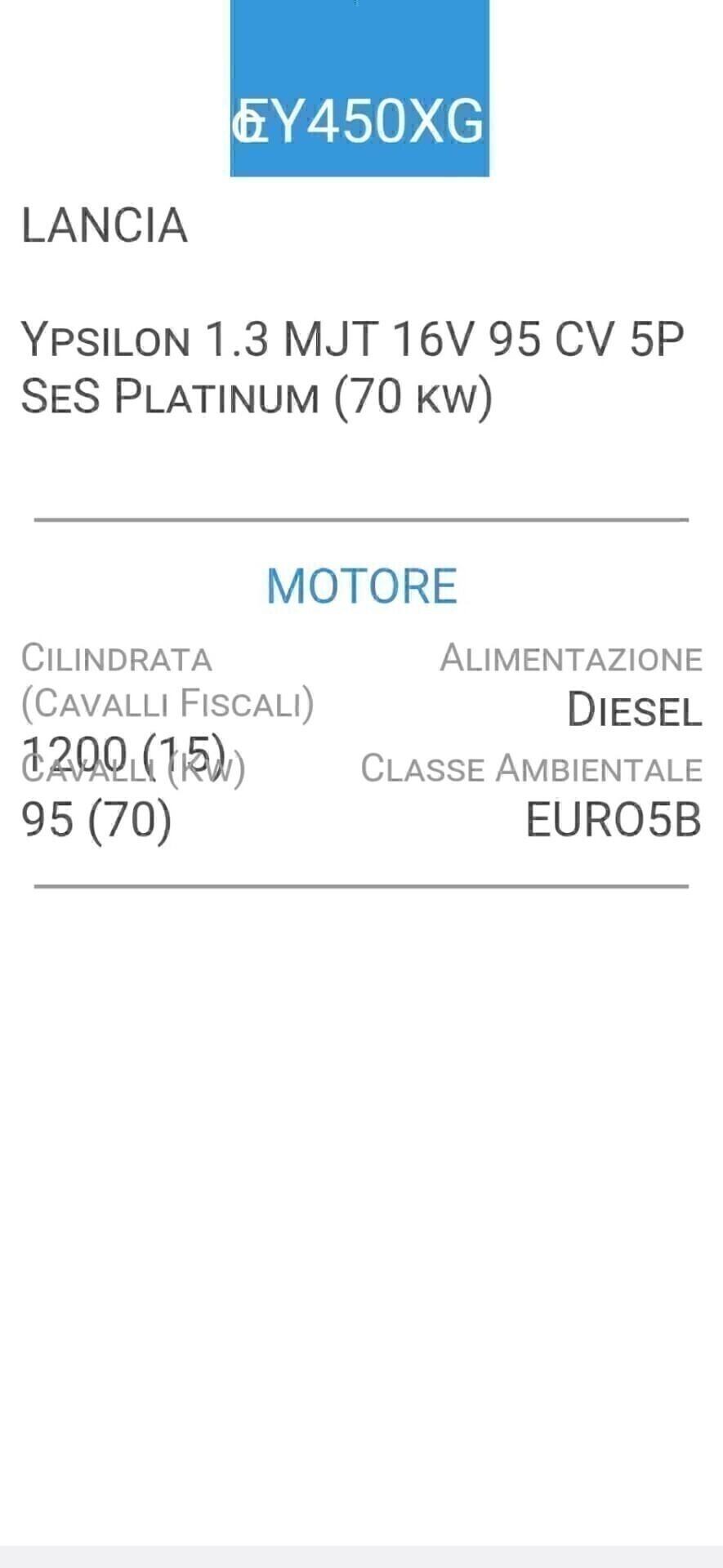 LANCIA Y 1,3 Mjet PLATINUM-UNICA PROPR-4 REVISIONI